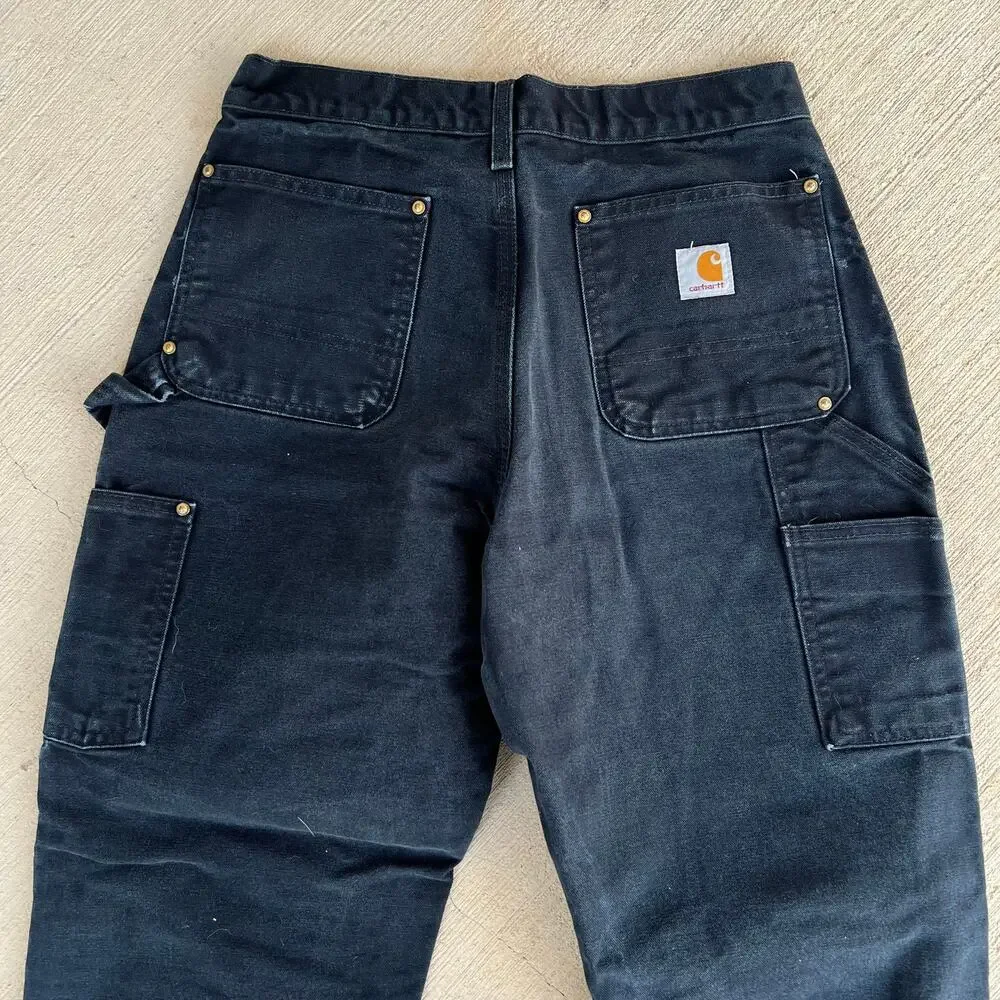 Carhartt B01 BLK black double knee work wear carpenter pants